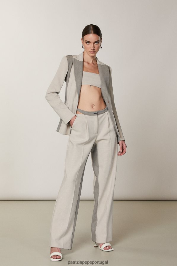 Patrizia Pepe mulheres calças compridas mistura natural vestuário TX086V426