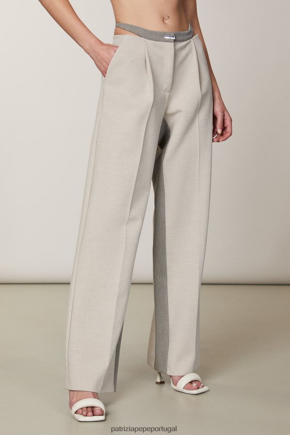 Patrizia Pepe mulheres calças compridas mistura natural vestuário TX086V426