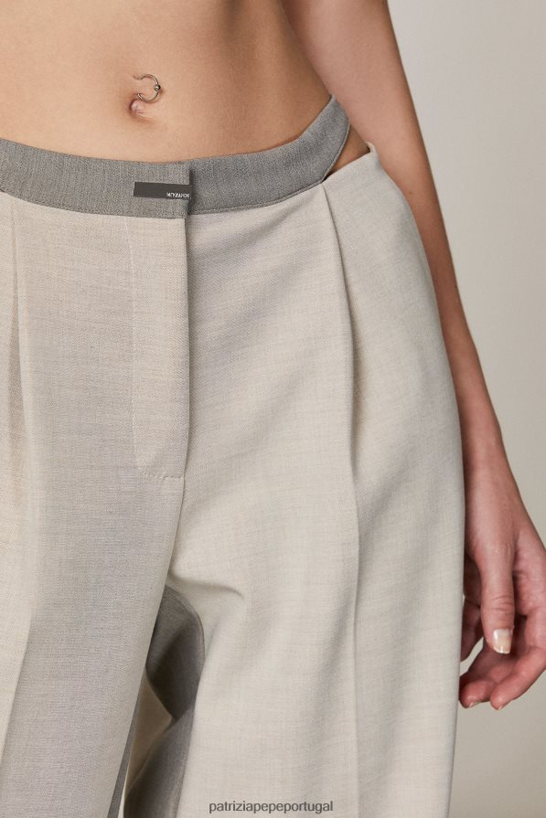 Patrizia Pepe mulheres calças compridas mistura natural vestuário TX086V426