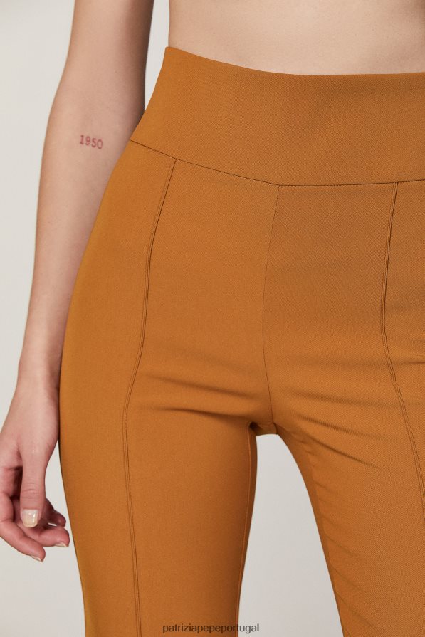 Patrizia Pepe mulheres calças essenciais de cintura alta marrom picante vestuário TX086V543
