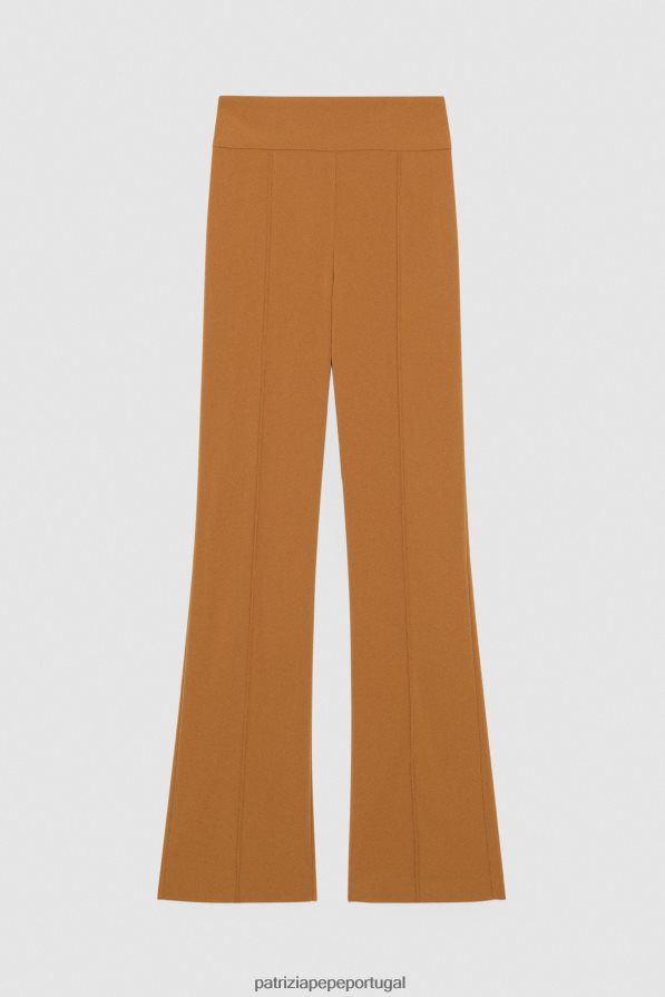Patrizia Pepe mulheres calças essenciais de cintura alta marrom picante vestuário TX086V543