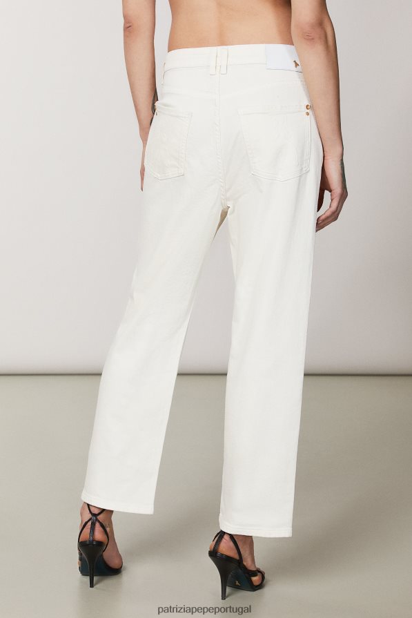 Patrizia Pepe mulheres Calças de 5 bolsos gardênia branca vestuário TX086V463