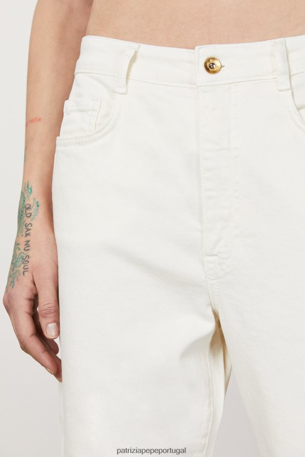 Patrizia Pepe mulheres Calças de 5 bolsos gardênia branca vestuário TX086V463
