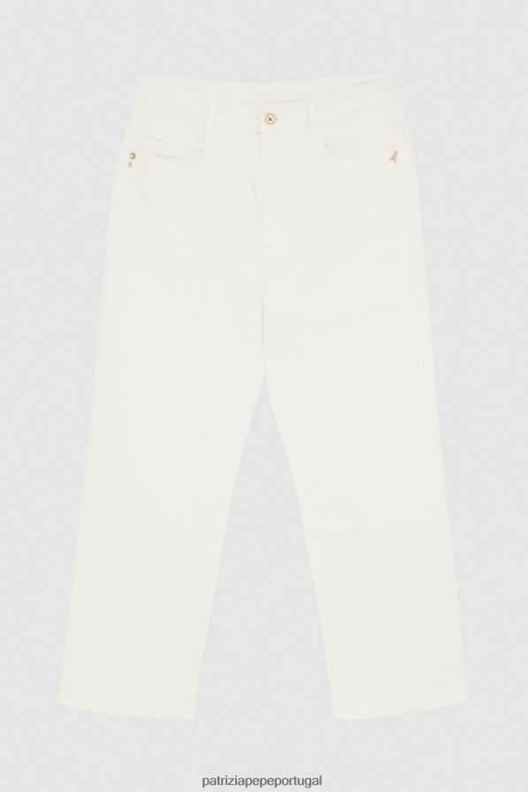 Patrizia Pepe mulheres Calças de 5 bolsos gardênia branca vestuário TX086V463