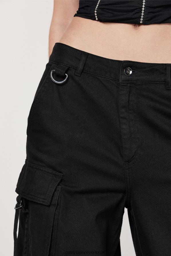 Patrizia Pepe mulheres calça cargo jeans oversized Nero vestuário TX086V20