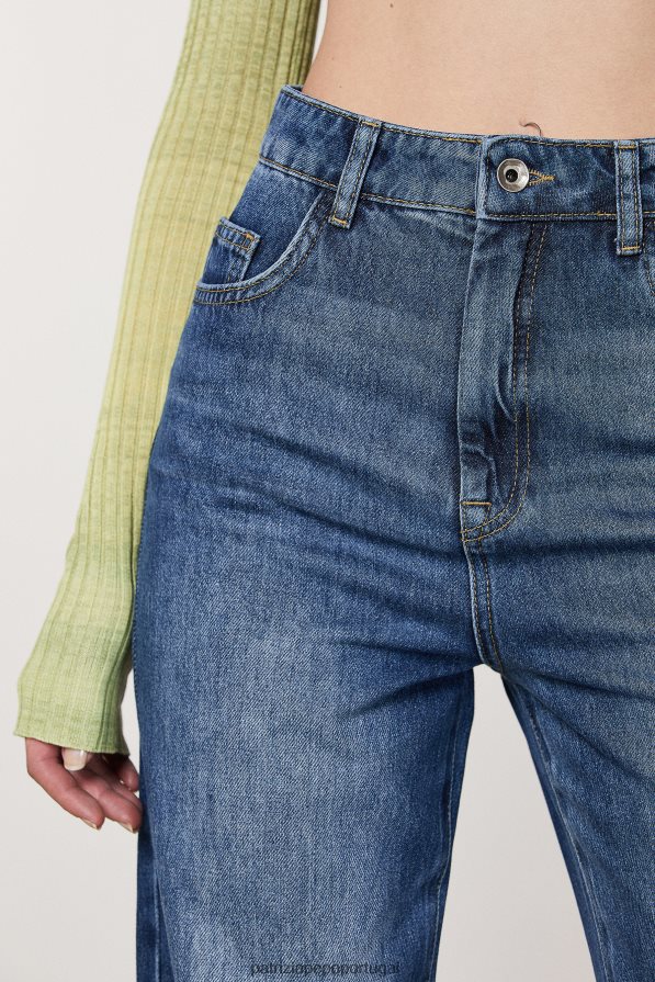 Patrizia Pepe mulheres calça jeans cintura alta com fundo largo lavagem índigo médio vestuário TX086V552