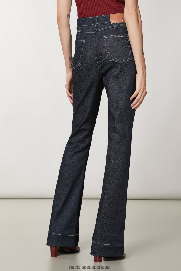 Patrizia Pepe mulheres calça jeans confortável lavagem da marinha da meia-noite vestuário TX086V94
