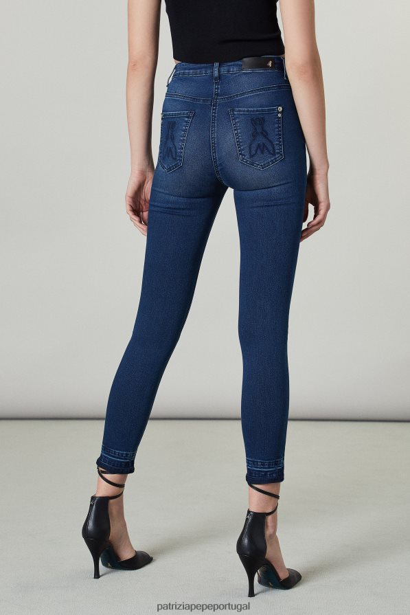 Patrizia Pepe mulheres calça jeans skinny cintura normal azul lavado vestuário TX086V598