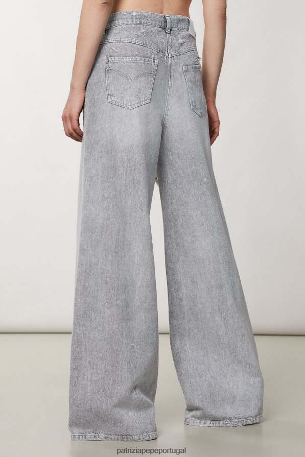 Patrizia Pepe mulheres calças de algodão macio lavagem cinza mineral vestuário TX086V126