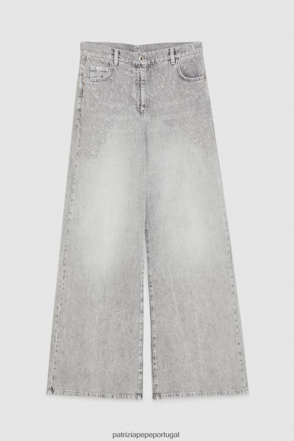 Patrizia Pepe mulheres calças de algodão macio lavagem cinza mineral vestuário TX086V126