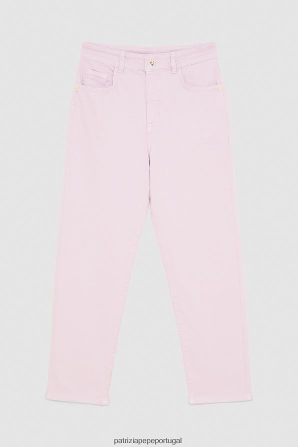 Patrizia Pepe mulheres calças de cintura alta lavagem lilás fresca vestuário TX086V474