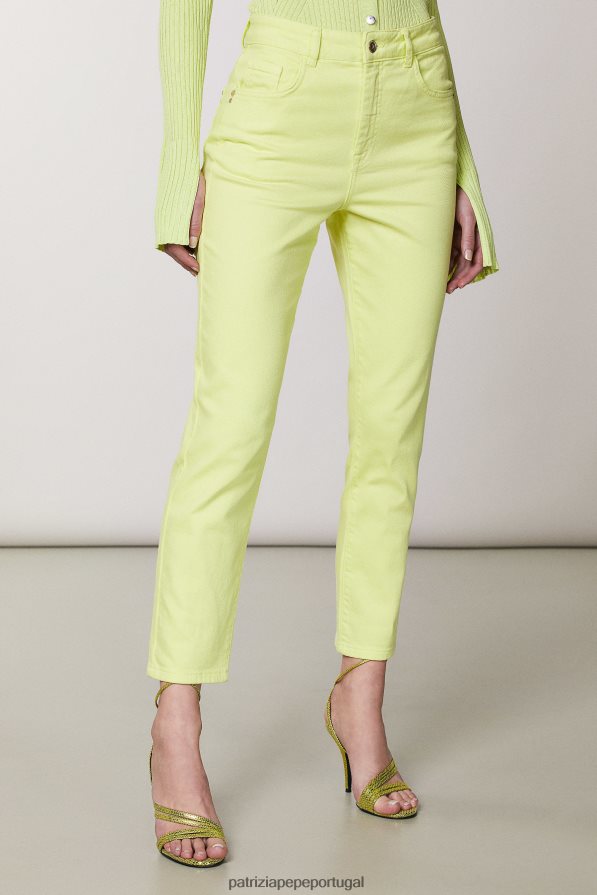 Patrizia Pepe mulheres calças de cintura alta limão ensolarado vestuário TX086V697