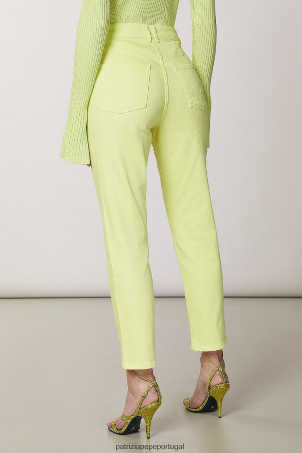 Patrizia Pepe mulheres calças de cintura alta limão ensolarado vestuário TX086V697