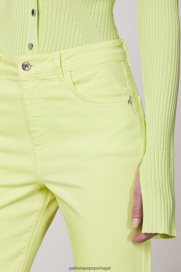 Patrizia Pepe mulheres calças de cintura alta limão ensolarado vestuário TX086V697