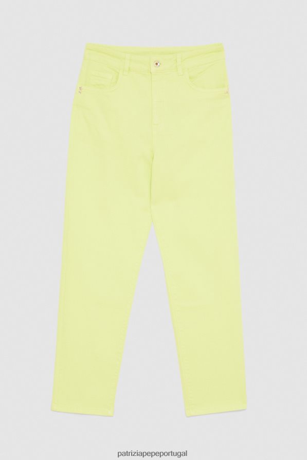 Patrizia Pepe mulheres calças de cintura alta limão ensolarado vestuário TX086V697