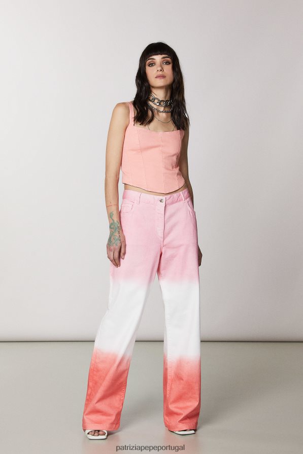 Patrizia Pepe mulheres calças de cintura baixa pêssego suculento degradado vestuário TX086V508