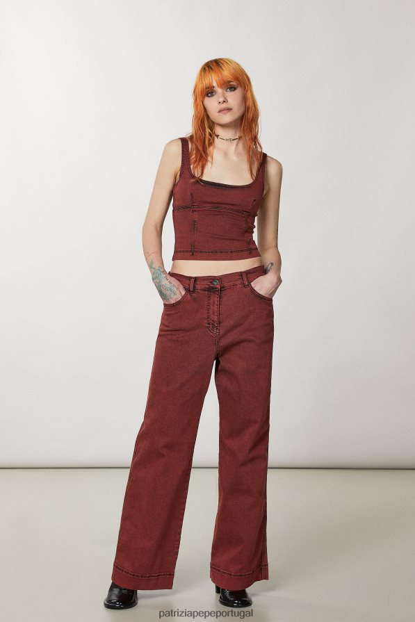 Patrizia Pepe mulheres calças jeans macias lavagem preta marciana vestuário TX086V98