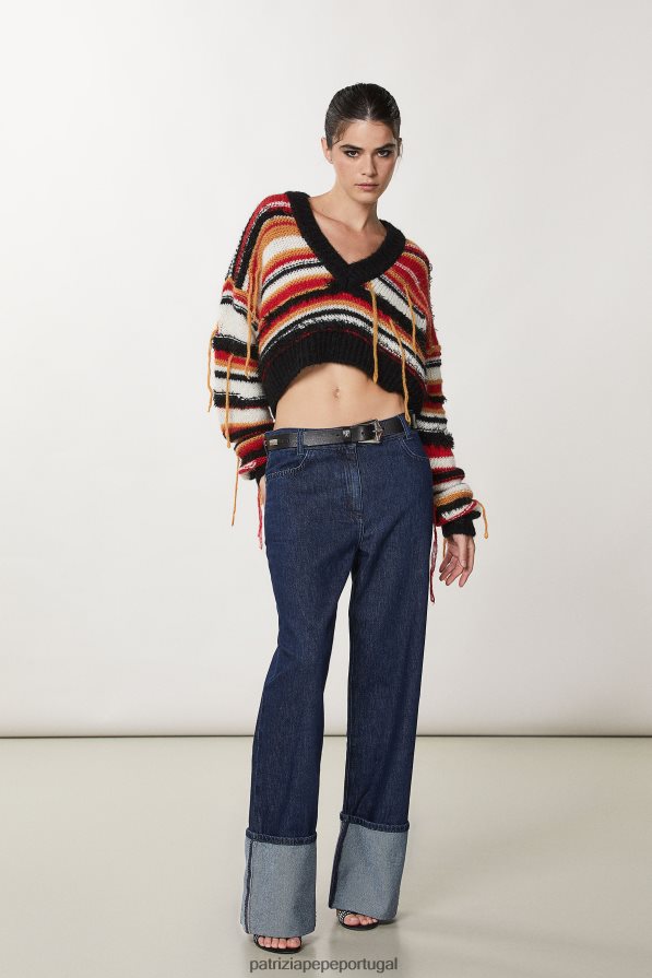 Patrizia Pepe mulheres jeans de cintura alta lavagem azul autêntica vestuário TX086V638