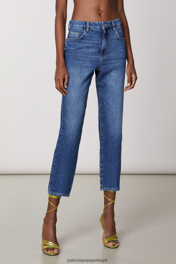 Patrizia Pepe mulheres jeans eco-sustentáveis lavagem índigo vintage vestuário TX086V678