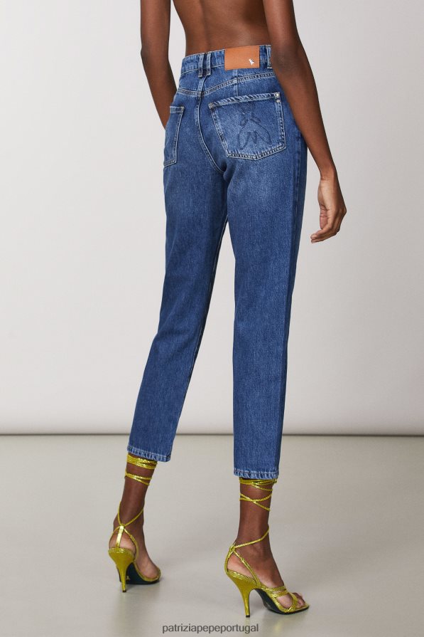 Patrizia Pepe mulheres jeans eco-sustentáveis lavagem índigo vintage vestuário TX086V678