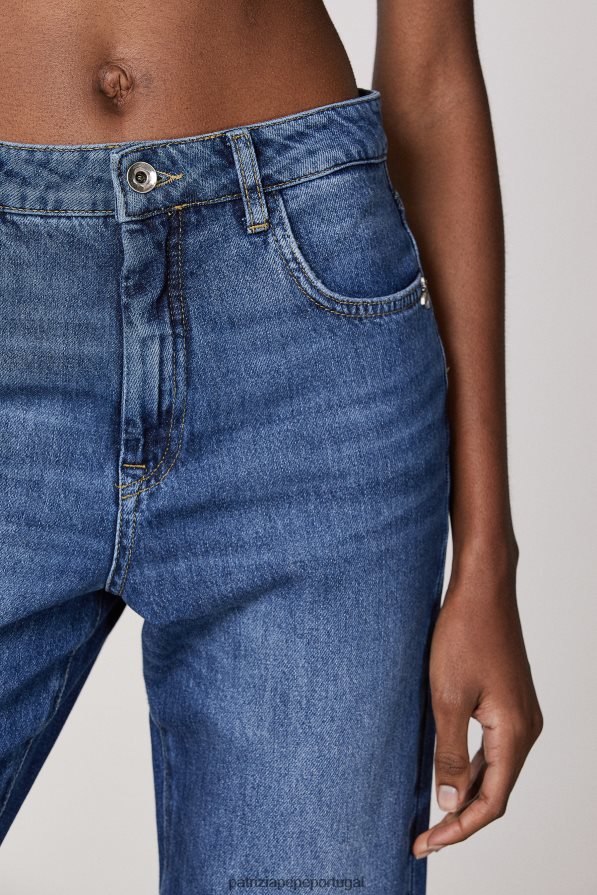 Patrizia Pepe mulheres jeans eco-sustentáveis lavagem índigo vintage vestuário TX086V678