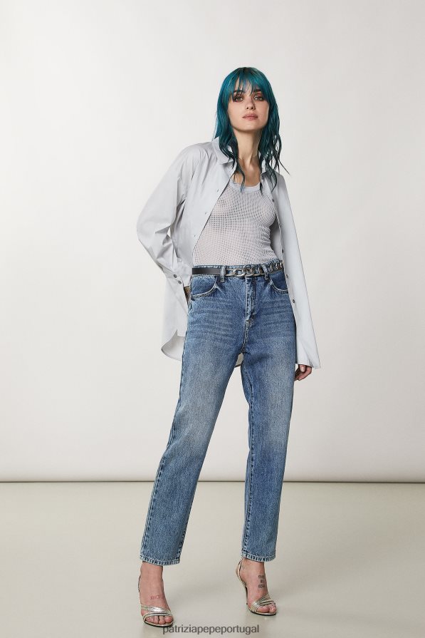 Patrizia Pepe mulheres jeans eco-sustentáveis lavagem vintage vestuário TX086V128