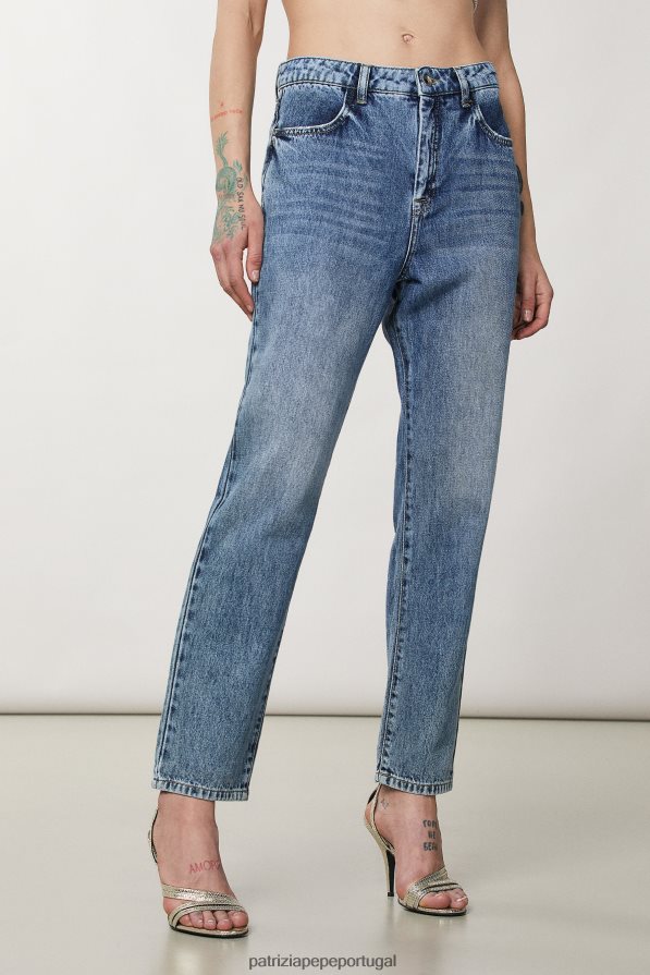 Patrizia Pepe mulheres jeans eco-sustentáveis lavagem vintage vestuário TX086V128