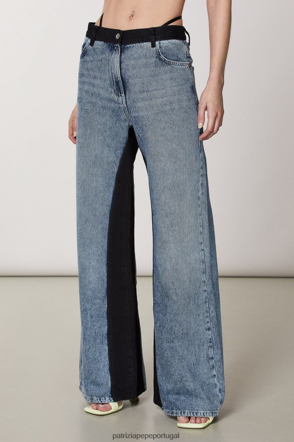 Patrizia Pepe mulheres jeans macio bicolor lavagem preto índigo vestuário TX086V385