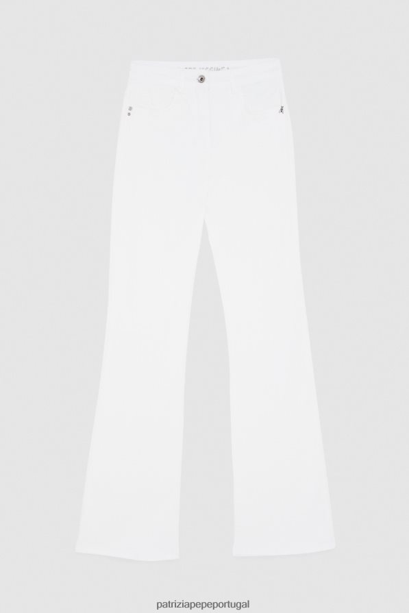 Patrizia Pepe mulheres jeggings bordados com mosca branco vestuário TX086V681