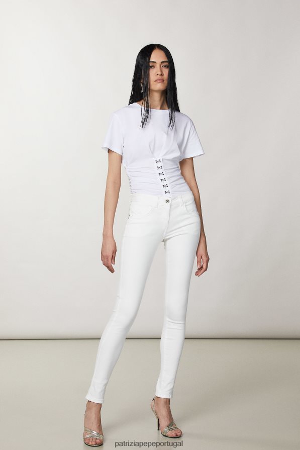 Patrizia Pepe mulheres jeggings branco vestuário TX086V375