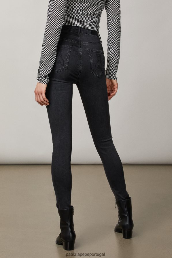 Patrizia Pepe mulheres jeggings lavagem preta profunda vestuário TX086V597