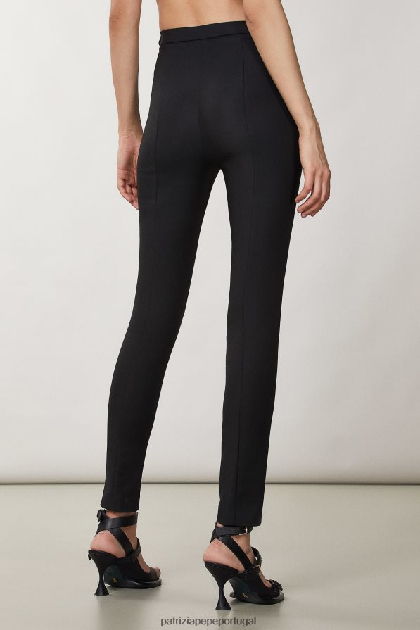 Patrizia Pepe mulheres calças justas Nero vestuário TX086V359