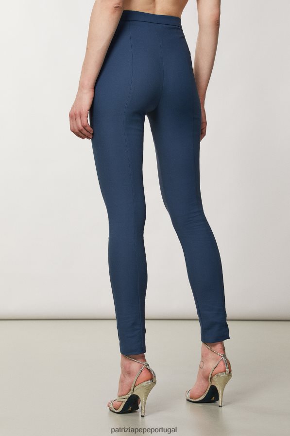 Patrizia Pepe mulheres calças justas azul gasolina vestuário TX086V173