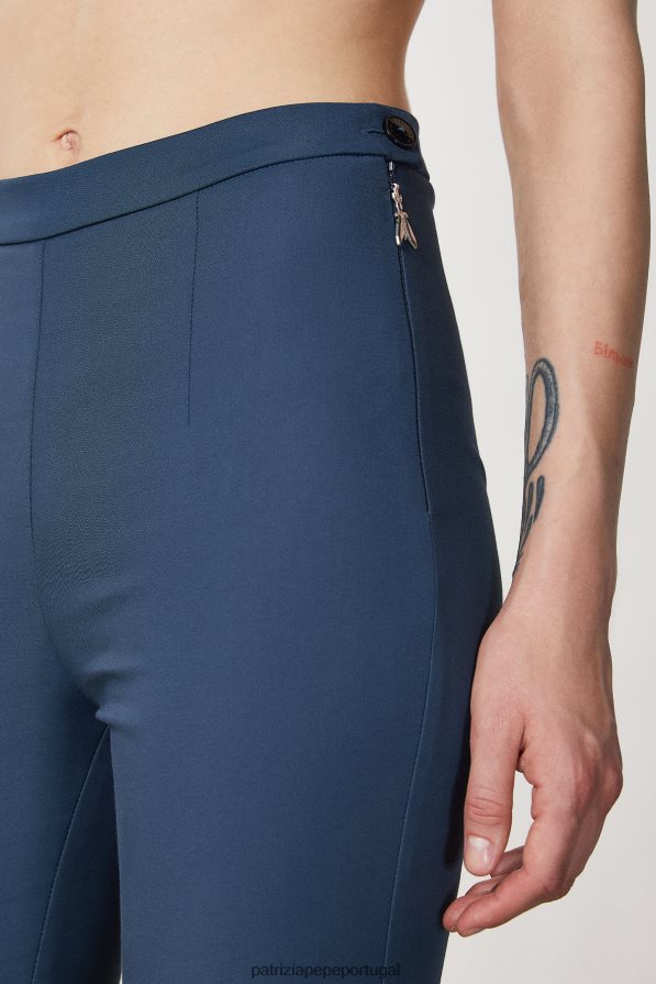 Patrizia Pepe mulheres calças justas azul gasolina vestuário TX086V173