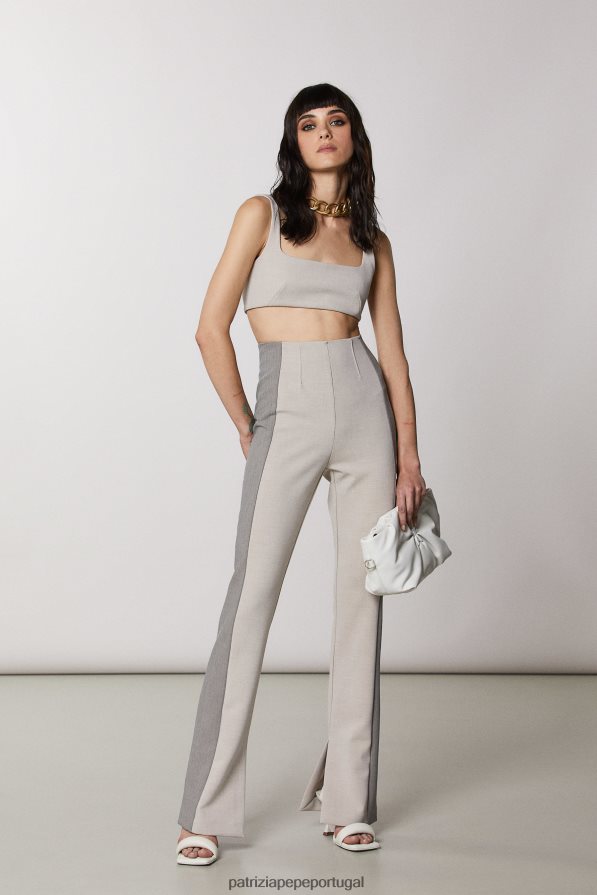 Patrizia Pepe mulheres calças justas de cintura alta mistura natural vestuário TX086V429