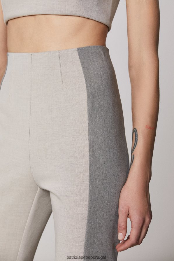 Patrizia Pepe mulheres calças justas de cintura alta mistura natural vestuário TX086V429