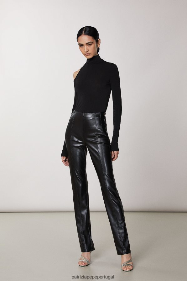 Patrizia Pepe mulheres calças justas essenciais Nero vestuário TX086V442