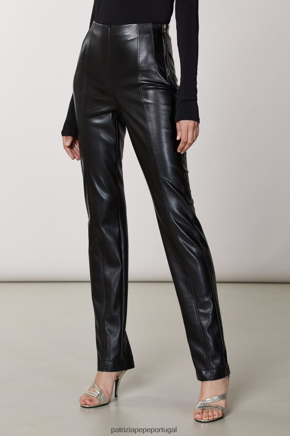 Patrizia Pepe mulheres calças justas essenciais Nero vestuário TX086V442