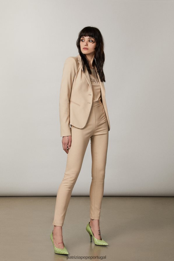 Patrizia Pepe mulheres calças justas triking bege vestuário TX086V563