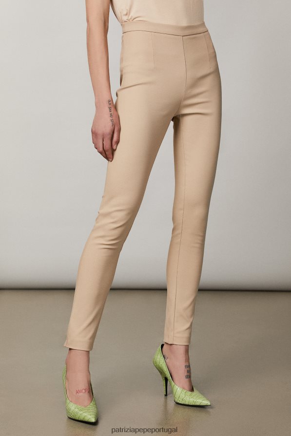 Patrizia Pepe mulheres calças justas triking bege vestuário TX086V563