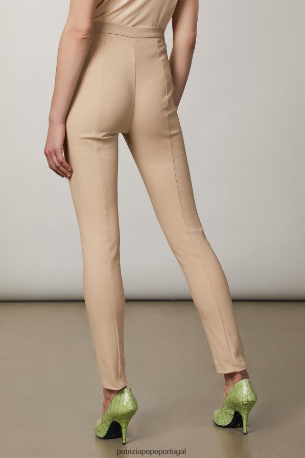 Patrizia Pepe mulheres calças justas triking bege vestuário TX086V563