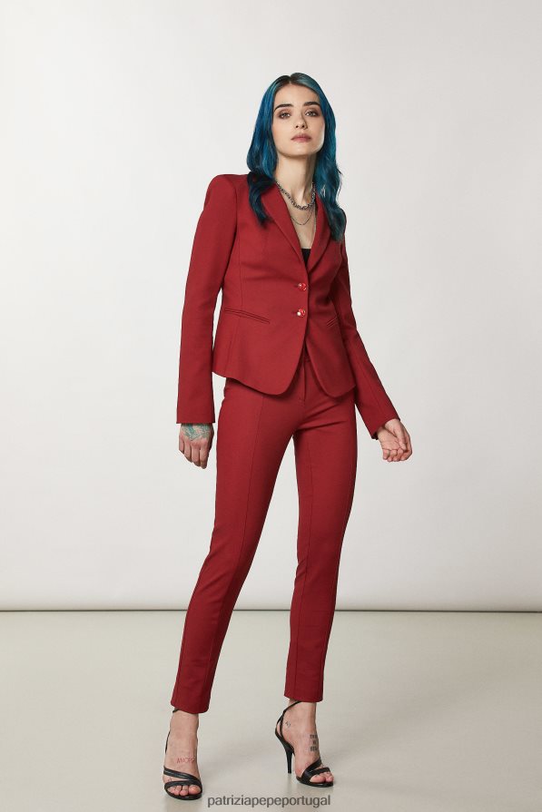Patrizia Pepe mulheres calças justas vermelho marciano vestuário TX086V101