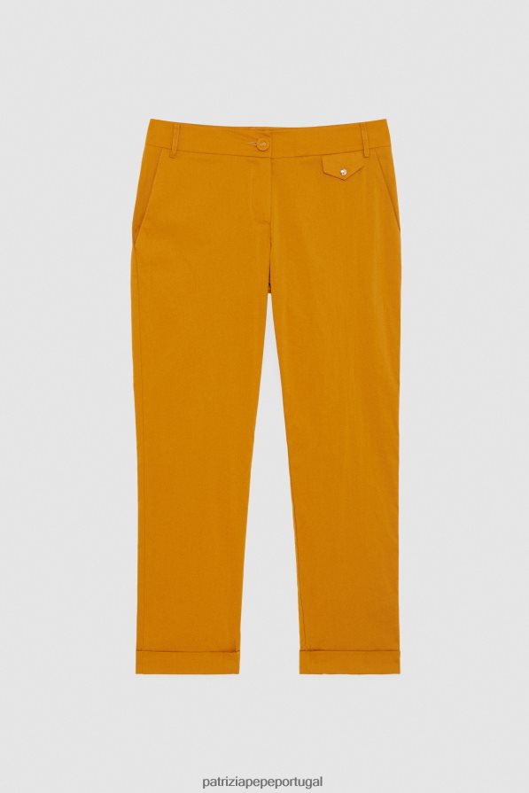 Patrizia Pepe mulheres chino de popeline de algodão caramelo de verão vestuário TX086V223
