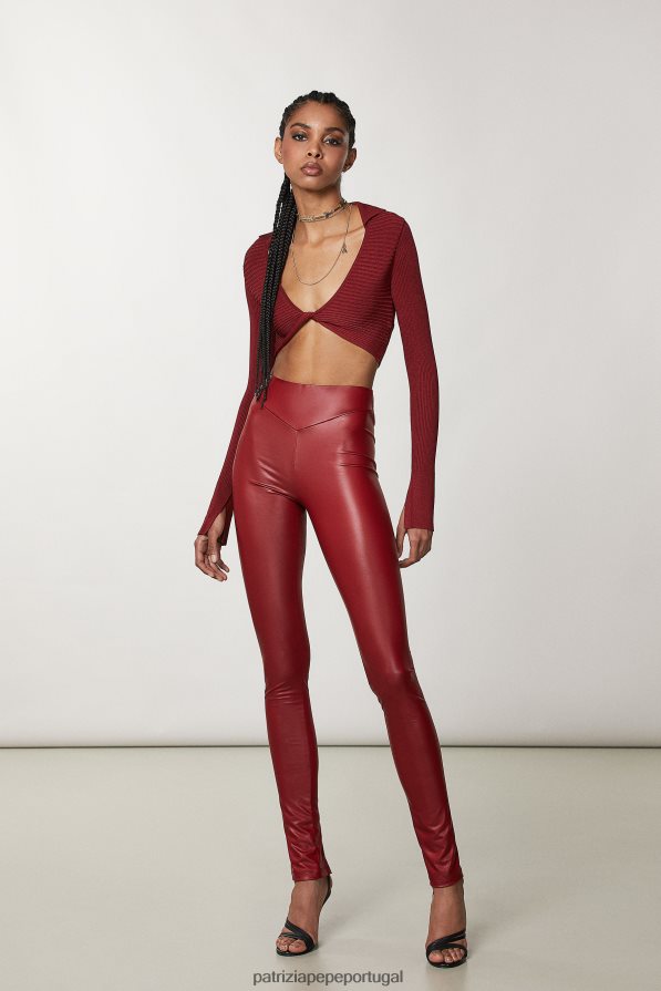 Patrizia Pepe mulheres legging skinny em jersey vermelho marciano vestuário TX086V55