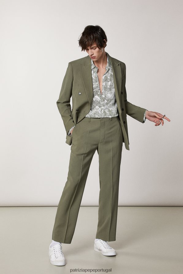 Patrizia Pepe homens calça de sarja reta azeitona capuleto vestuário TX086V1005