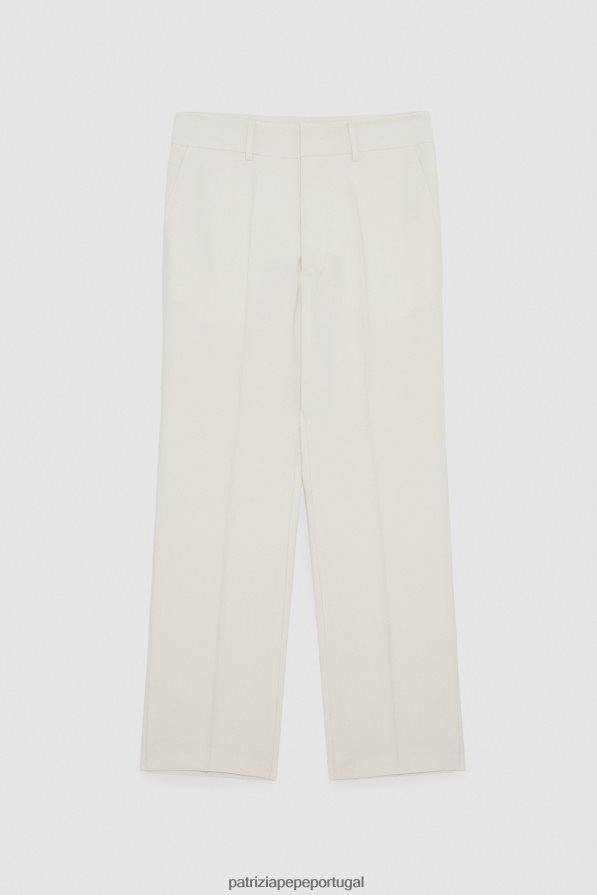 Patrizia Pepe homens calça de sarja reta branco amanteigado vestuário TX086V1017