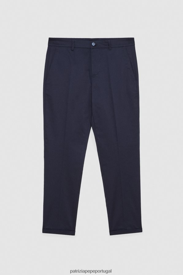 Patrizia Pepe homens calça slim fit no tornozelo marinha real vestuário TX086V1027