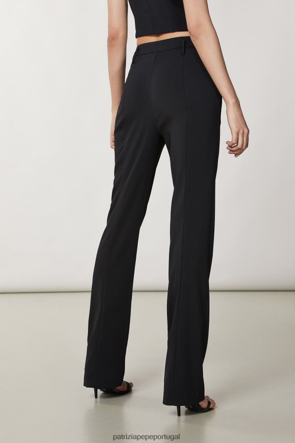 Patrizia Pepe mulheres calça crepe essencial Nero vestuário TX086V106