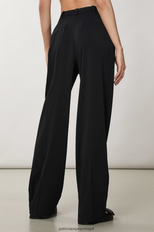 Patrizia Pepe mulheres calça crepe essencial Nero vestuário TX086V565