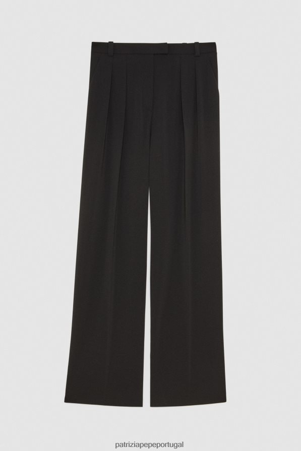 Patrizia Pepe mulheres calça crepe essencial Nero vestuário TX086V565